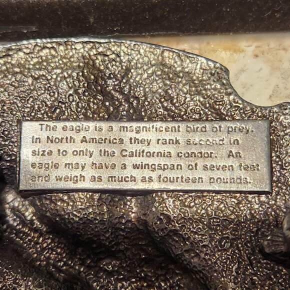 Vintage 1986 Siskiyou Eagle Pewter Belt Buckle – American Bird of Prey - Picture 4 of 4
